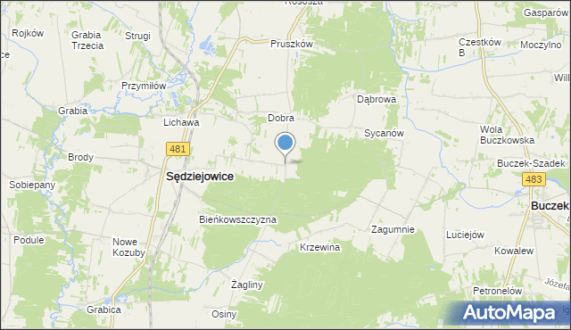 mapa Kolonia Kamostek, Kolonia Kamostek na mapie Targeo